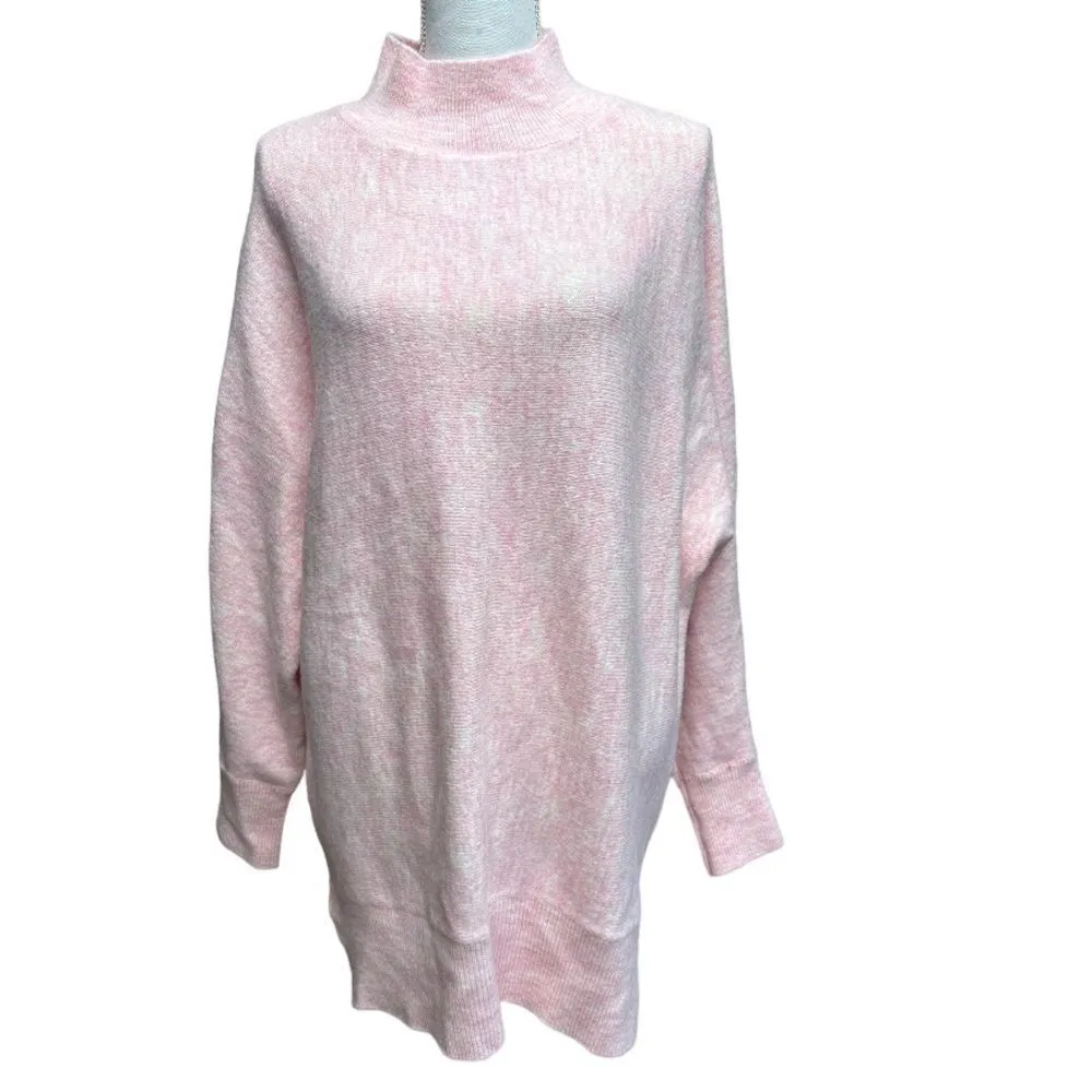 Magaschoni Dolman Sweater Top Mock Neck Pullover Heather‎ Pink Size L NWT - Image 4