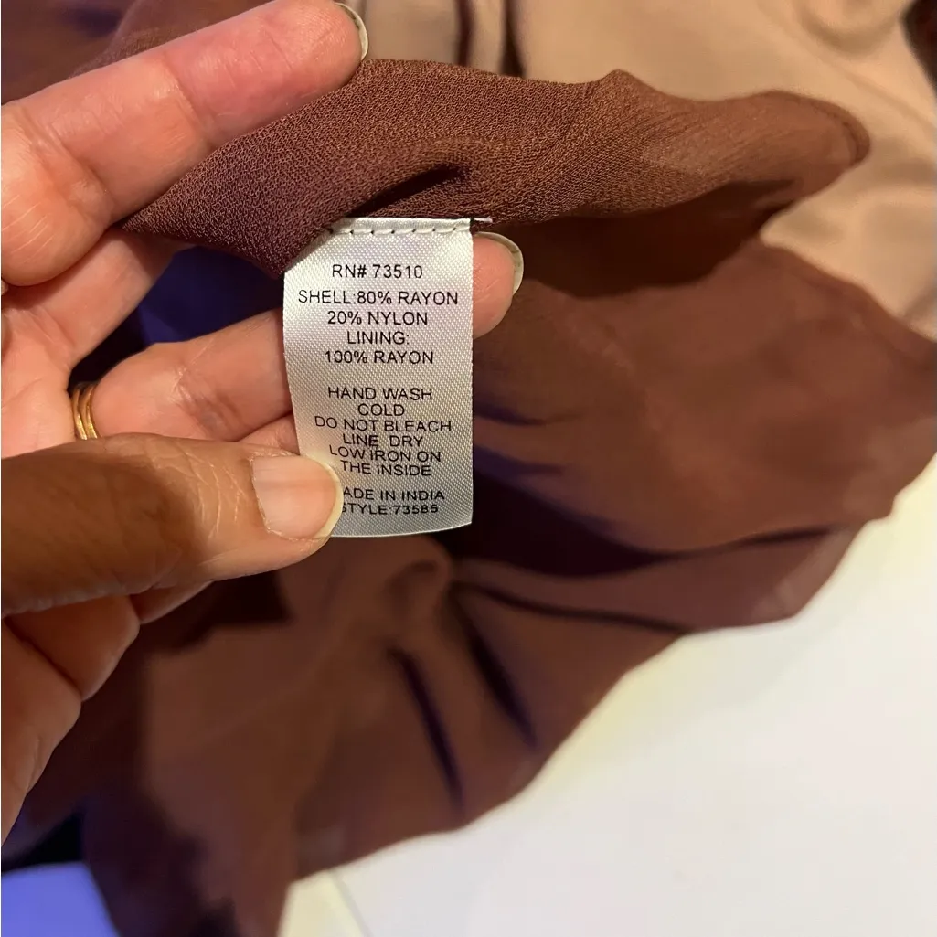 Elegant Velvet smocked Dress in Rich Brown Ivy Jane size S - Image 8