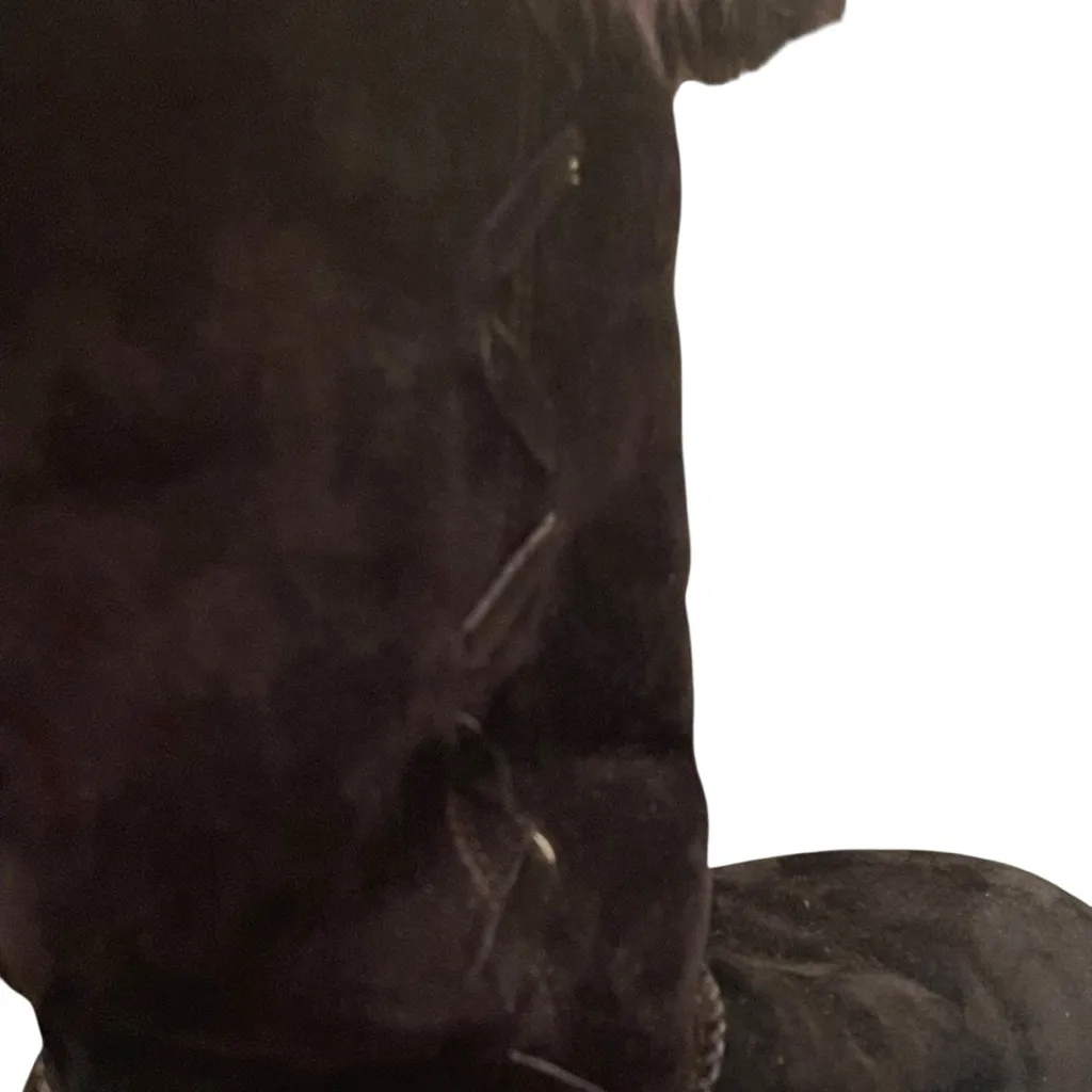 UGG Australia Rosana Tall Boots Black Womens 8 Shearling Fur Suede Sheepskin EUC - Image 12