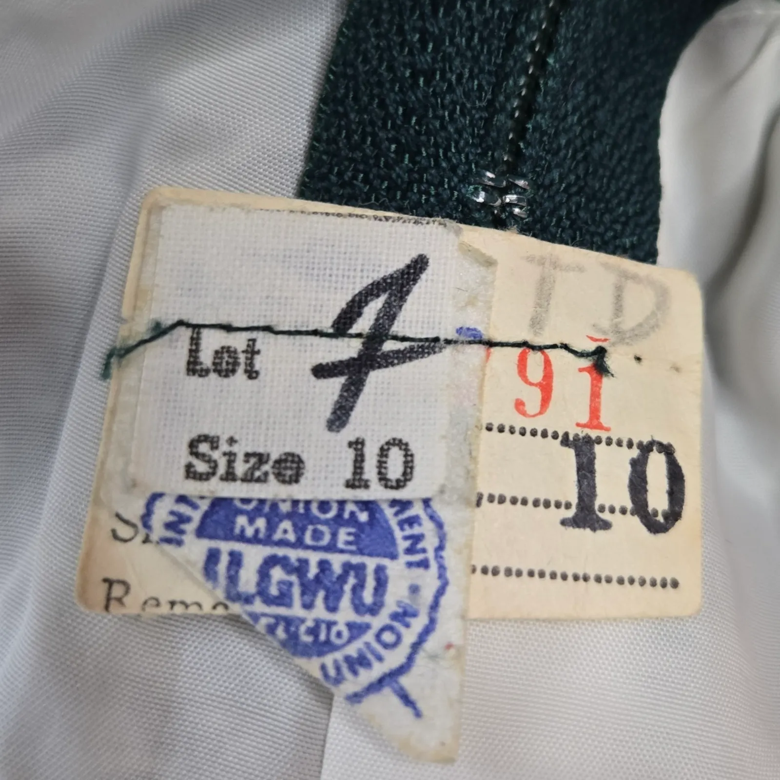 Vintage 70s Green White Tweed Jumper Turtleneck Belted Cottage Dress Size Small - Image 12