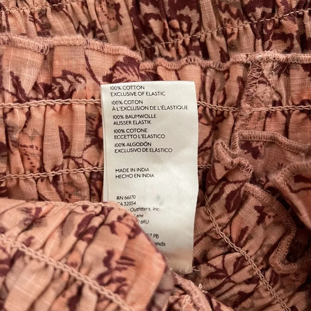 Free People Smock‎ It To Me Mini Dress Women's Size Medium  Apricot Combo NWT - Image 7