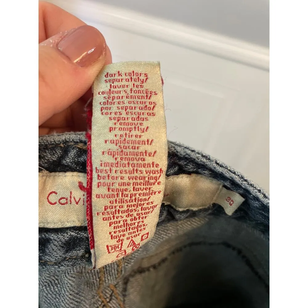 Calvin Klein , Size 30, Ultra Low Rise Jeans, Wide Leg, Medium Wash, Y2K - Image 9