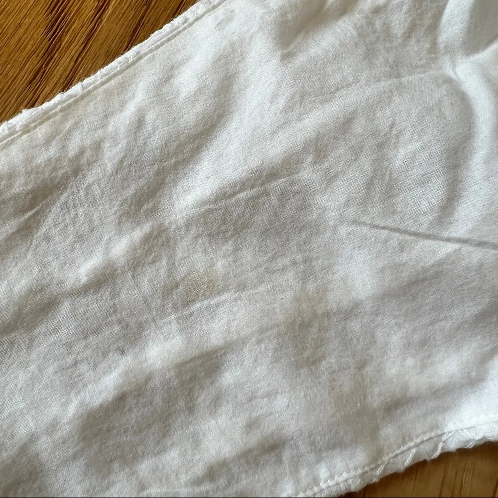 For Love And Lemons Charlotte Eyelet Wrap Tie Crop Top in White - Image 7