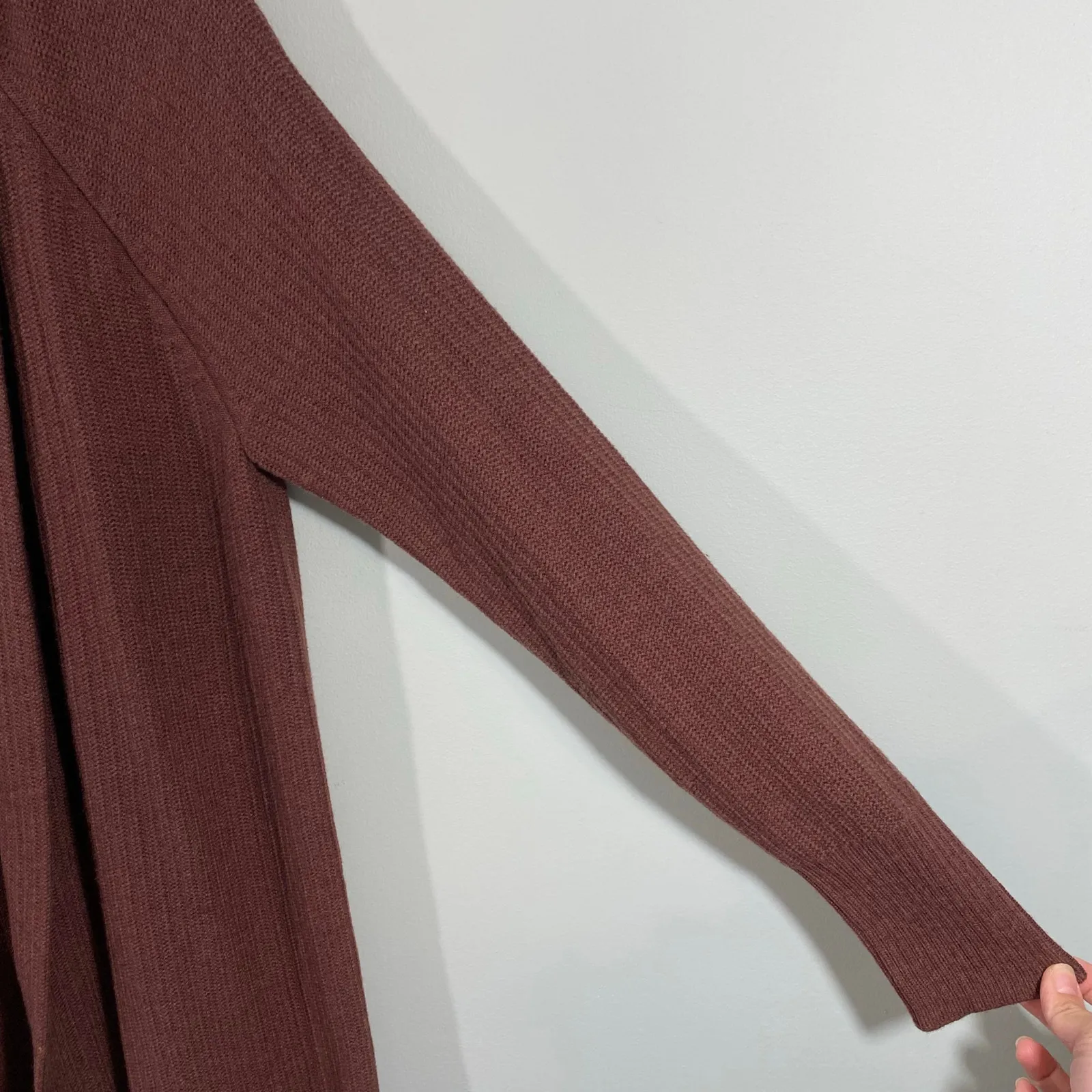 GAP Women Chocolate Brown Open Front Merino Wool Blend Cardigan Size MT NWT - Image 5