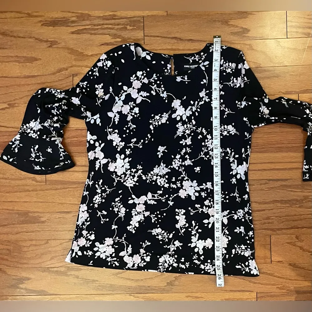 Karl Lagerfeld- Black and White Boxy Blouse Size L - Image 8