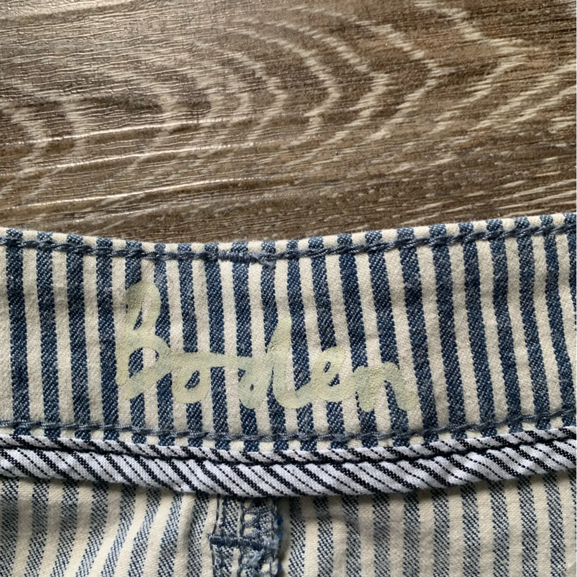 Boden Striped Blue and White Striped Denim Skirt 12L Size 12 - Image 3