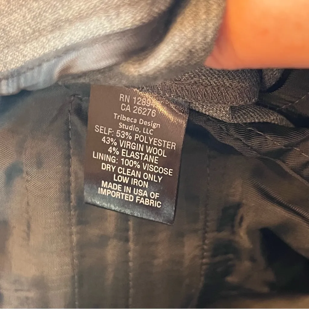 Nili Lotan Corette Pant Heather Grey Gray‎ Pant Womens Size 0 Wool Blend NEW Gray - Image 4