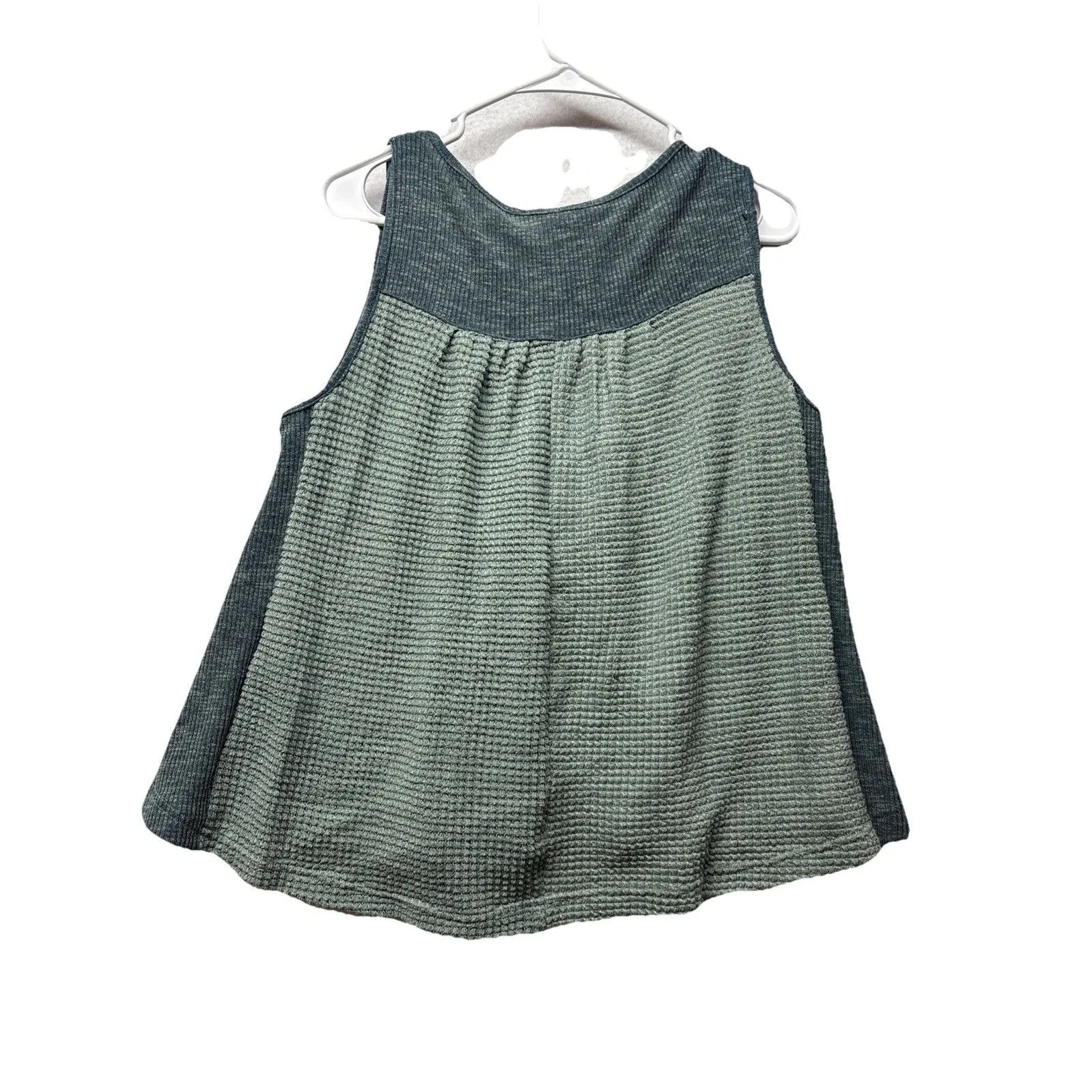 Pol Just Jade Waffle Knit Women's Sleeveless Babydoll Tank Top Shirt Size Small - Image 4