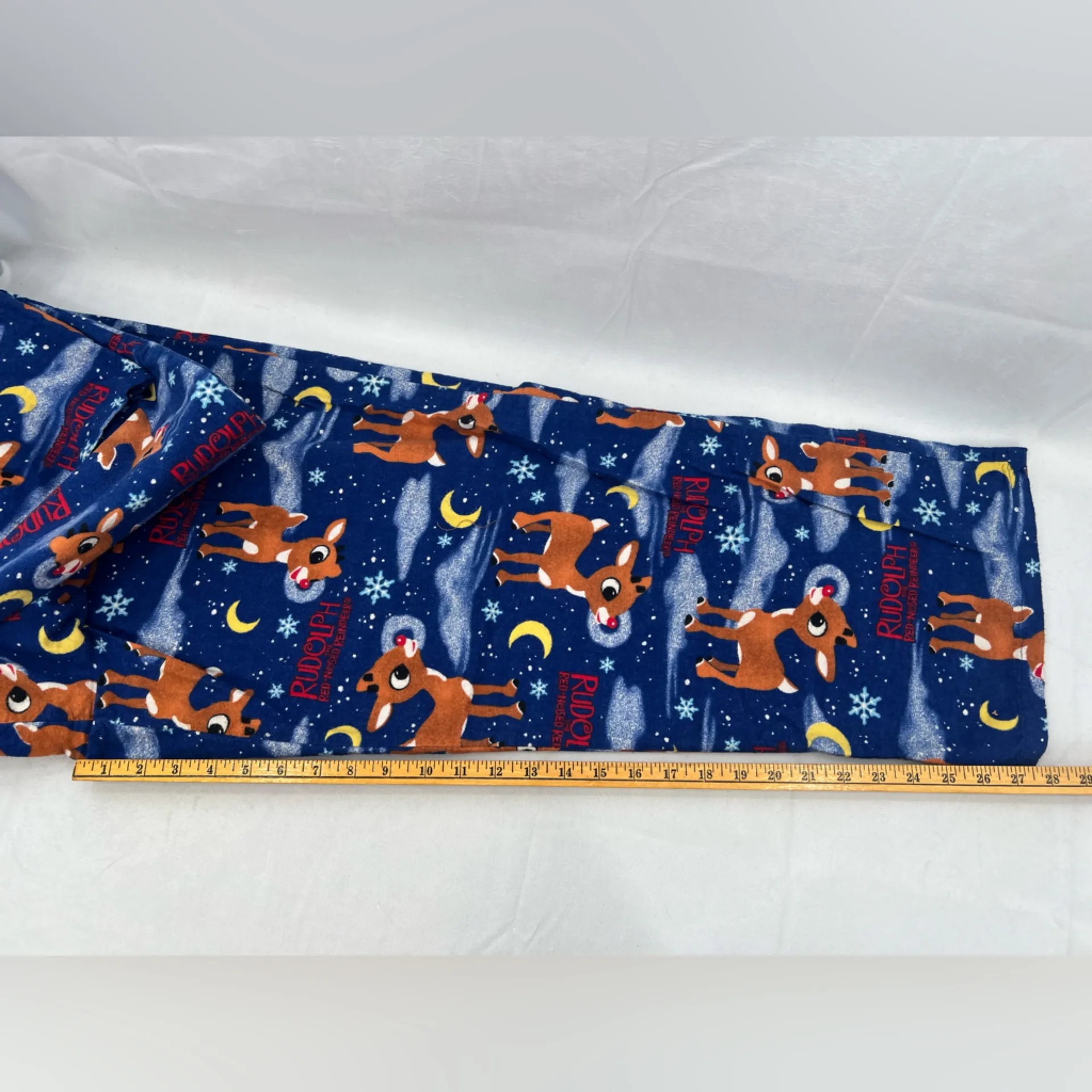 Vintage Rudolph the Red Nosed Reindeer Pajamas XL Blue - Image 6