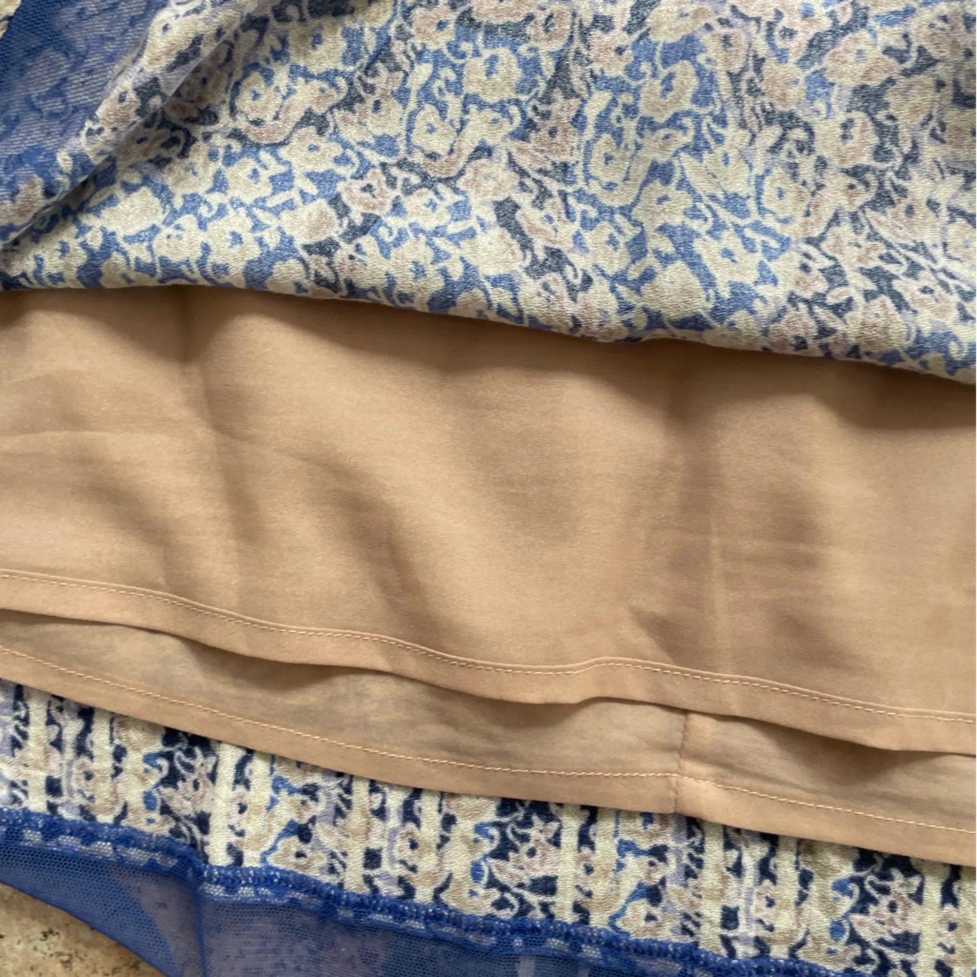 BCBGMAXAZRIA Bardot Blue Printed Asymmetrical Sleeve Scarf Dress Size XS - Image 11