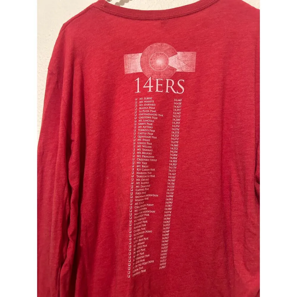 NEW Colorado Mountain Peaks 14ers Unisex Size XL T-Shirt Red Comfort Stretch Top - Image 9