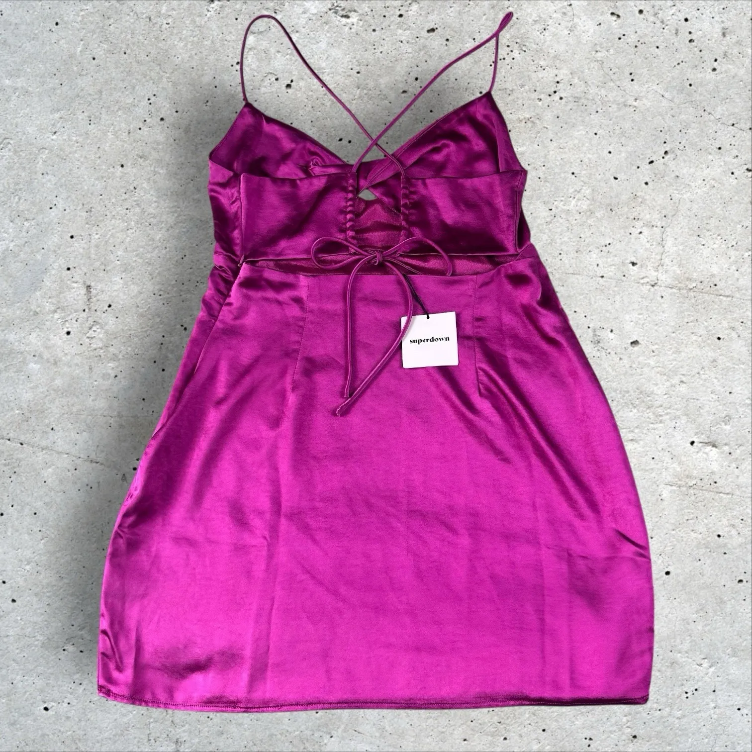 Revolve Superdown Purple Satin Slip Mini Dress XL‎ Club Coquette Julieta $82 NEW - Image 5