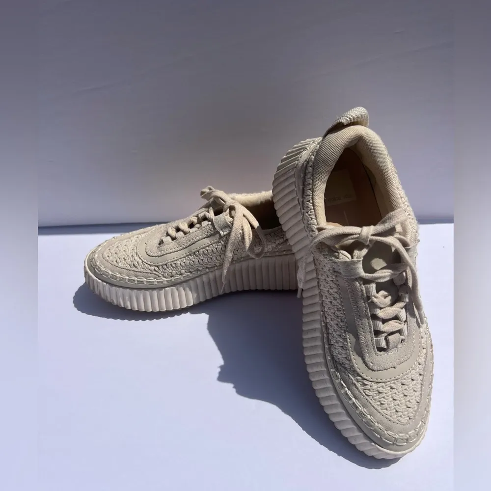 Dolce Vita “Dolen” Platform woven Cream Sneakers with textured fabric size 7.5 - Image 6