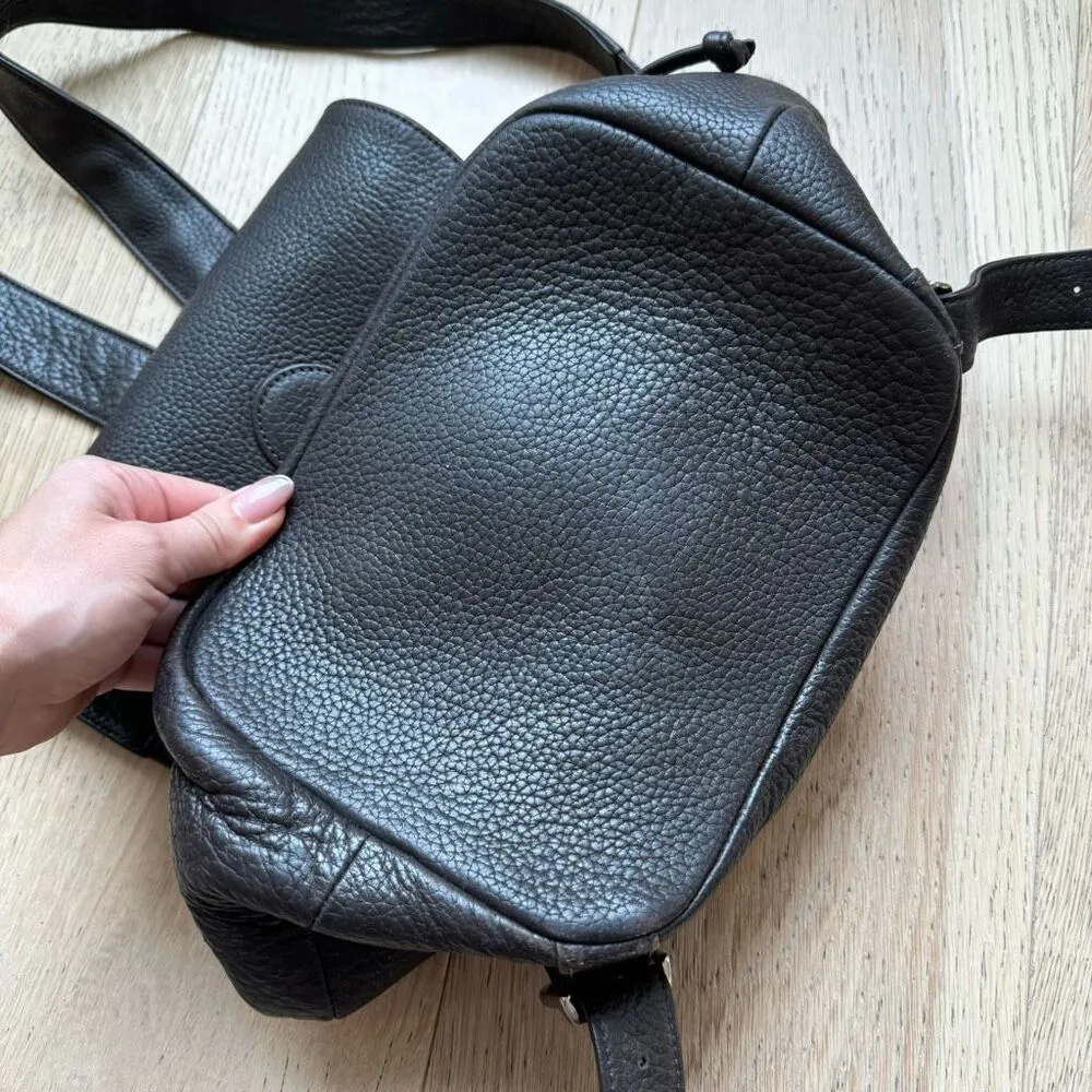 VTG Eddie Bauer Backpack 100% Leather Brown Rucksack Drawstring Bag Purse Heavy - Image 8