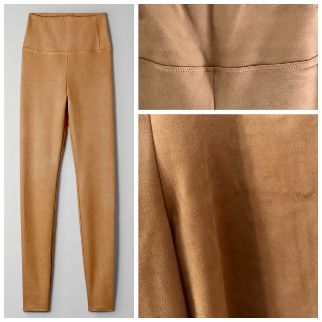 Wilfred Free Daria Pant, High Rise Leggings & Faux Suede Camel Leather sz. S - Image 12