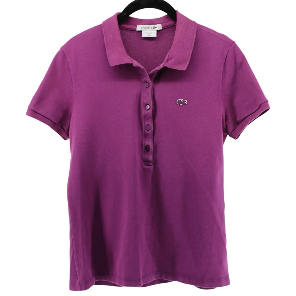 Lacoste Purple Polo Tennis Golf Athletic Comfort Preppy Old Money 40 (M) - Image 2