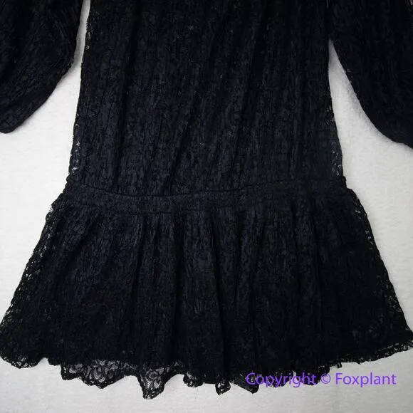 New! Free People One Party Carina Meadow Black Lace‎ Mini Dress Bandeau , size M - Image 14