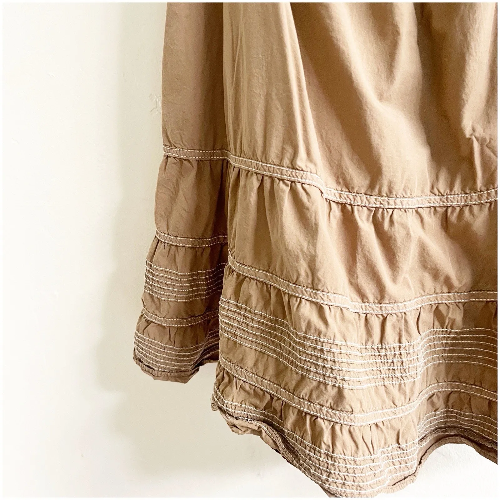 Anthropologie Pilcro Jumper Dress Cross Back Size Small Mocha Brown Pockets - Image 6