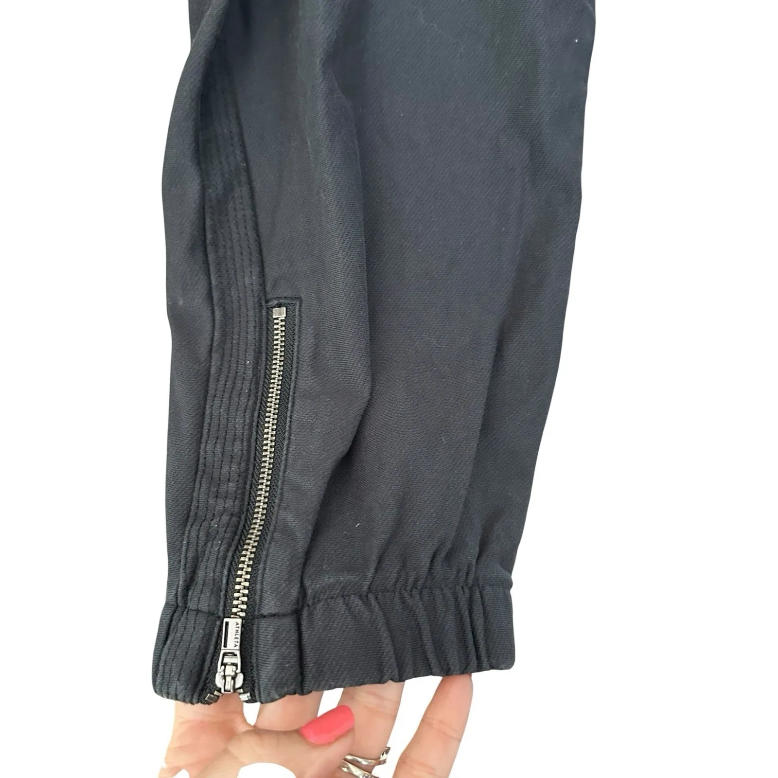 Athleta Farallon Jogger Pants Size 12 Sweats Loose‎ Taper Black Women's #W8-1 - Image 7