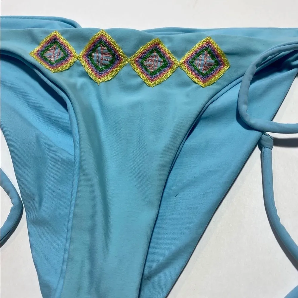 Beach Riot Embroidered Side Tie Bikini Bottom - Image 2