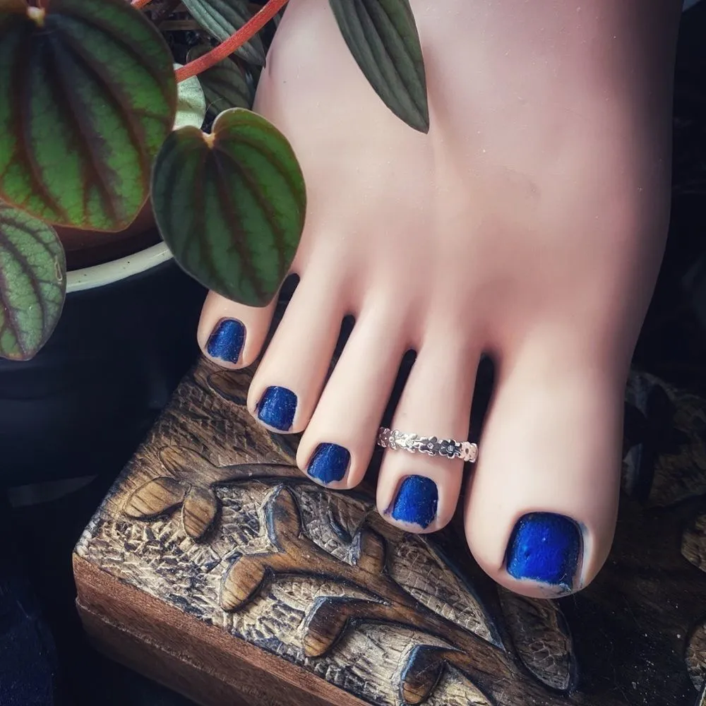 Sterling Silver Flower CZ Band Toe Ring - Image 3