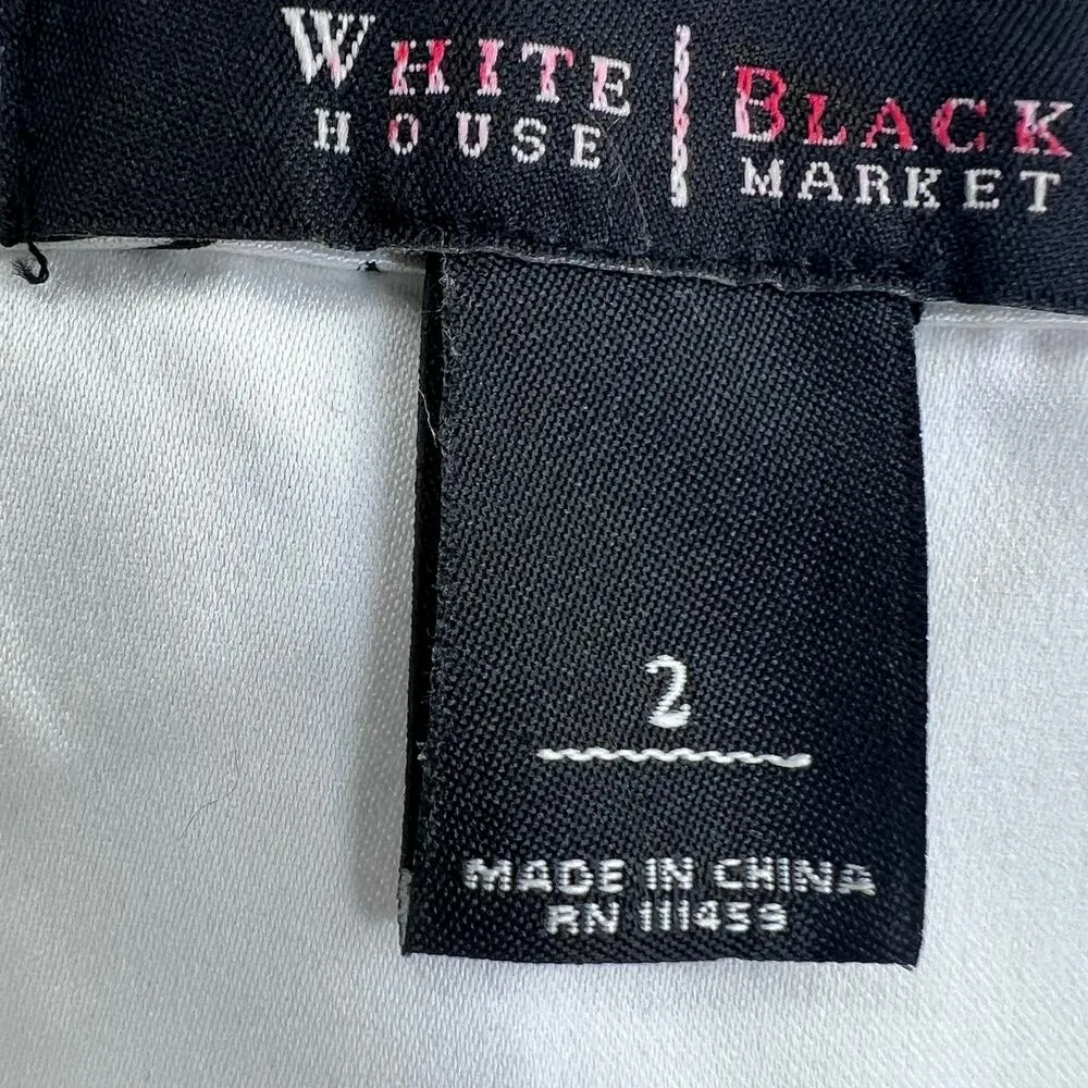 White House Black Market Floral Corset Top White 2 Strapless Pleats Feminine - Image 3