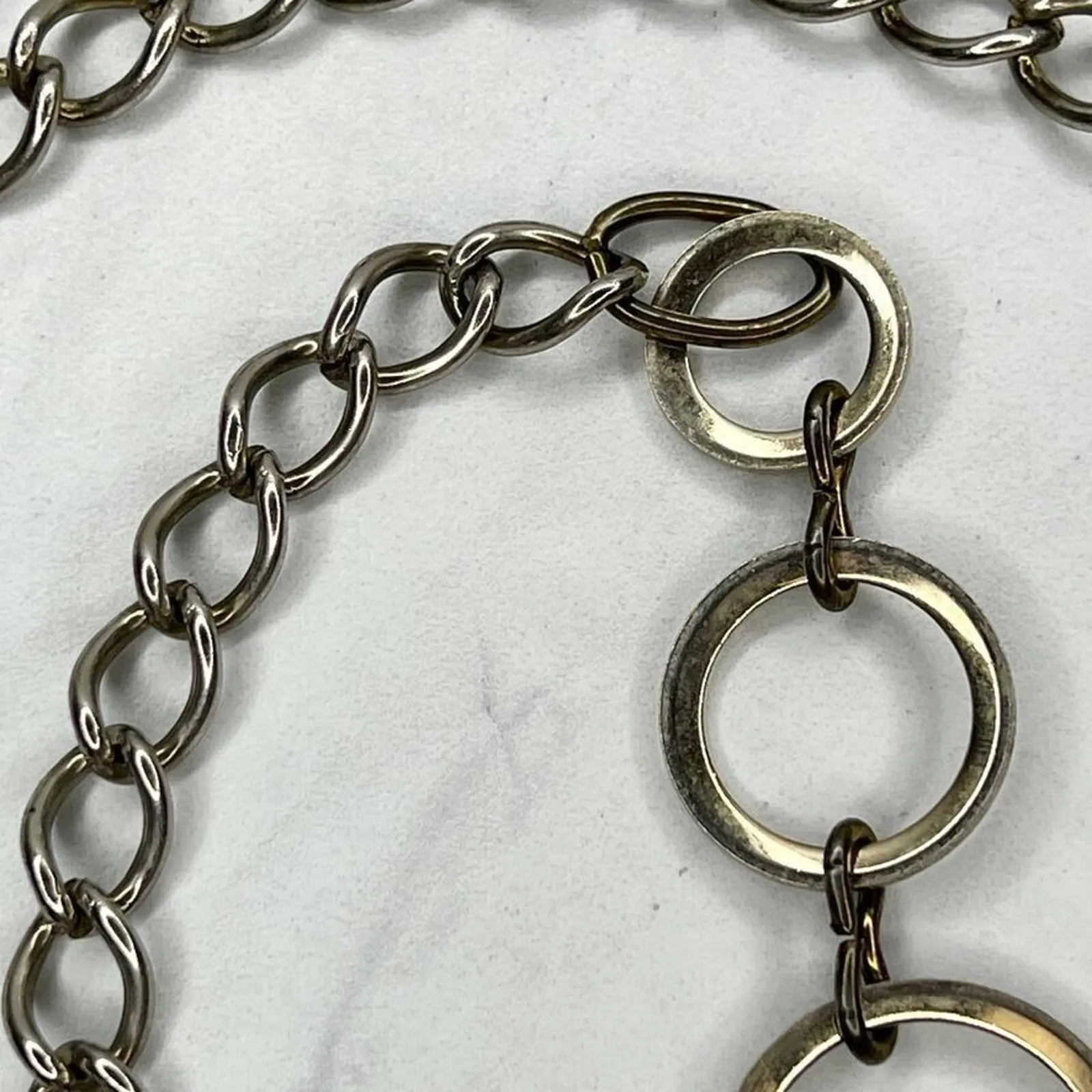 Gold Silver Tone Hoop Charm Chain Link Belt XS/Small (XS/S) ✨ - Image 9