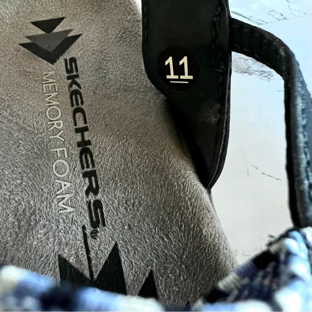 Skechers Raggae Slim Sandals Braided Blue Stretch Memory Foam Walking Comfort 11 - Image 14