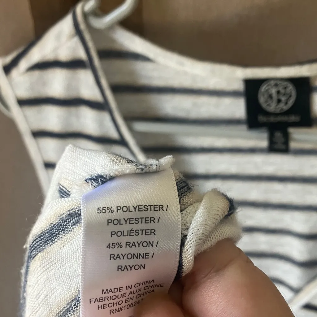 Bobeau Black and White Striped Wrap Tank Top xl - Image 4