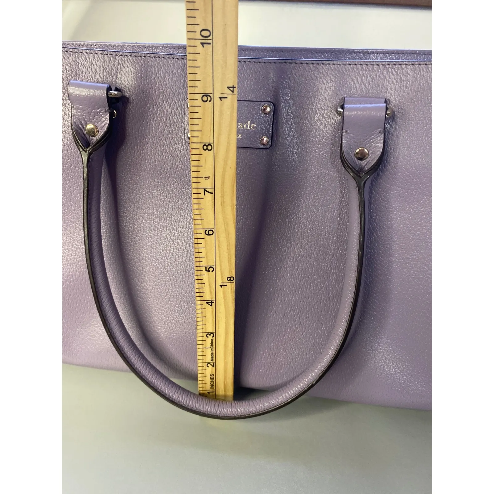 Kate Spade New York Wellesley Elena Lilac Leather Tote Bag Shoulder Handbag Purple - Image 6