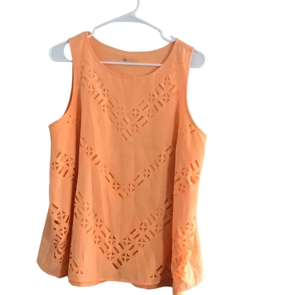 Stylus size large peach Sleeveless blouse - Image 2