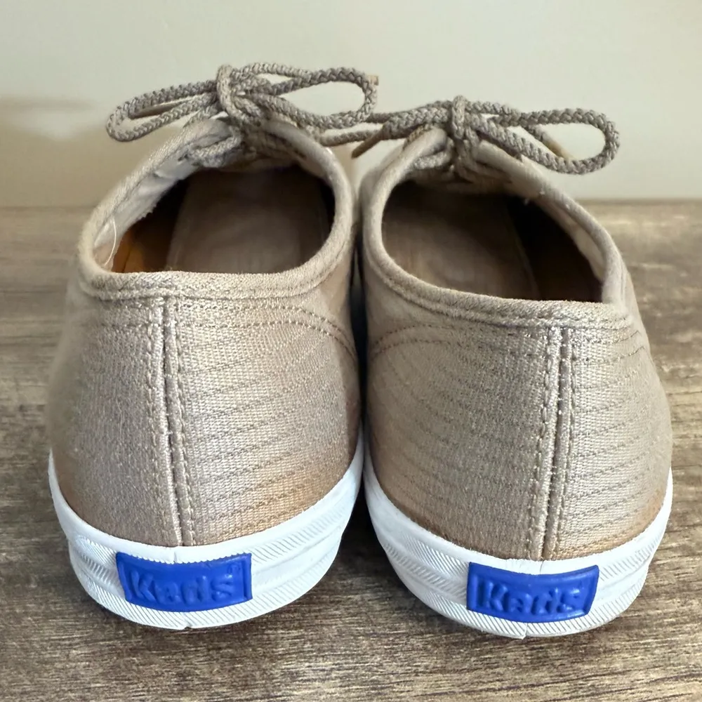 Vintage? Keds Canvas Sneakers Tennis Shoes Women’s Size 9.5 Tan Preppy - Image 4