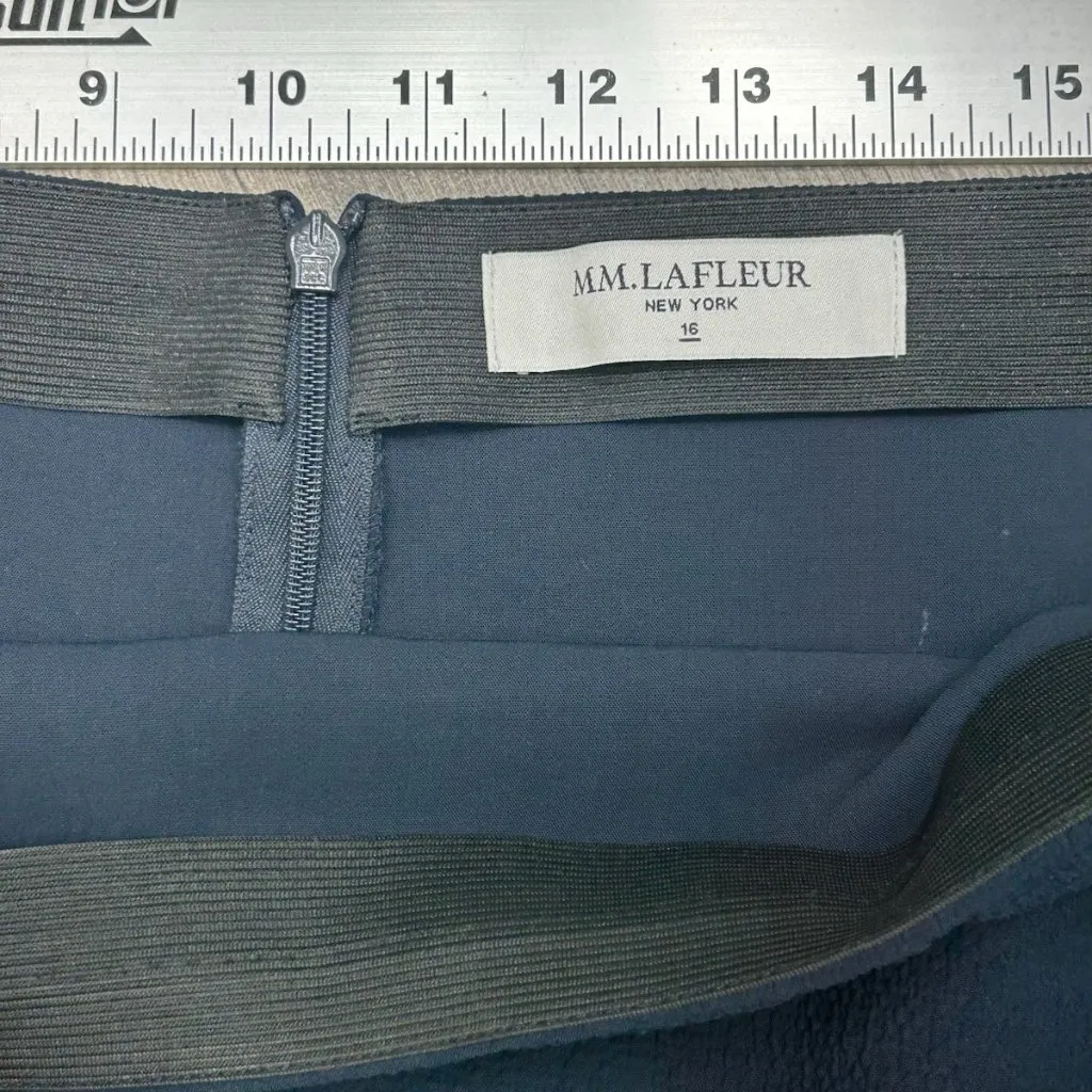 MM Lafleur Pencil Skirt Size 16 Navy Blue Excellent Condition Career Work Office - Image 5