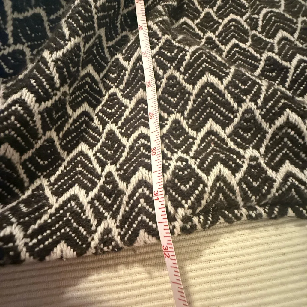 Gracia Fashion Black & White Wool Blend Belted Coat Women’s (check meas) - Image 3