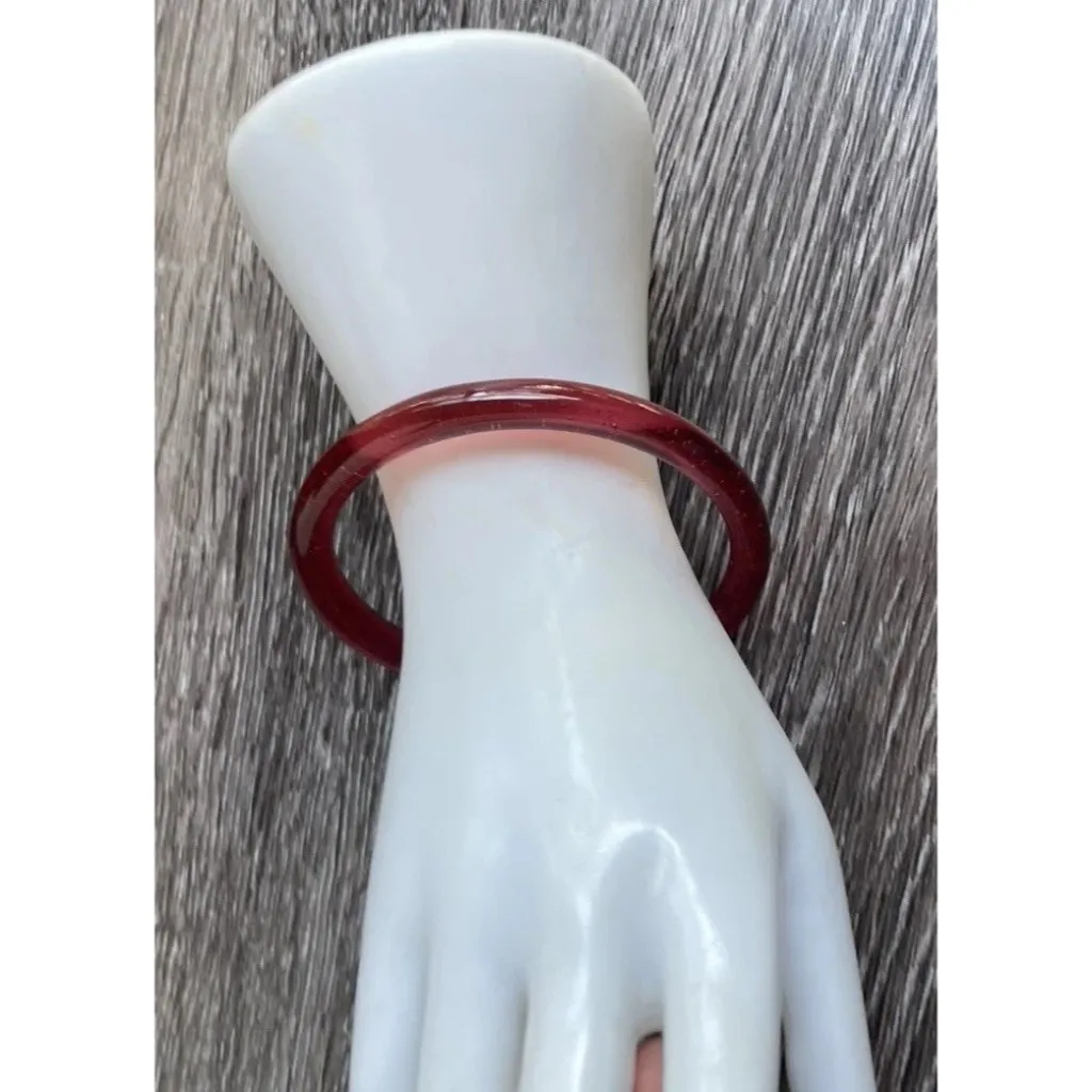 Vintage Red Roman Glass Bangle Bracelet women’s sz 8.5” Quality Bracelet - Image 7