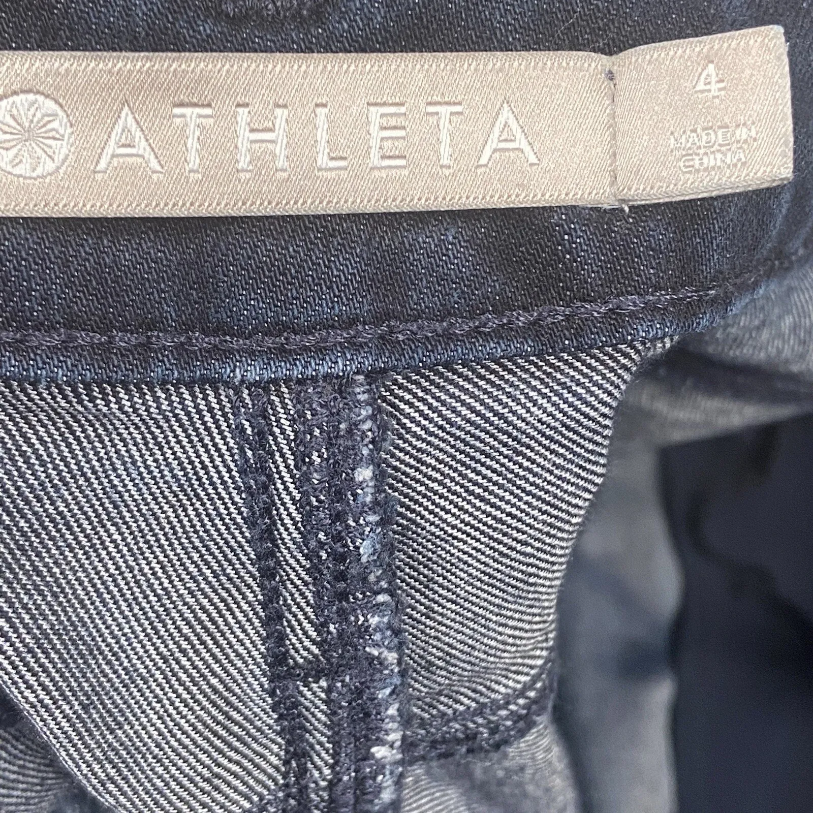 Athleta Womens Jeans Size 4 Navy Blue Denim Dark Wash 5-Pocket Design Skinny - Image 3