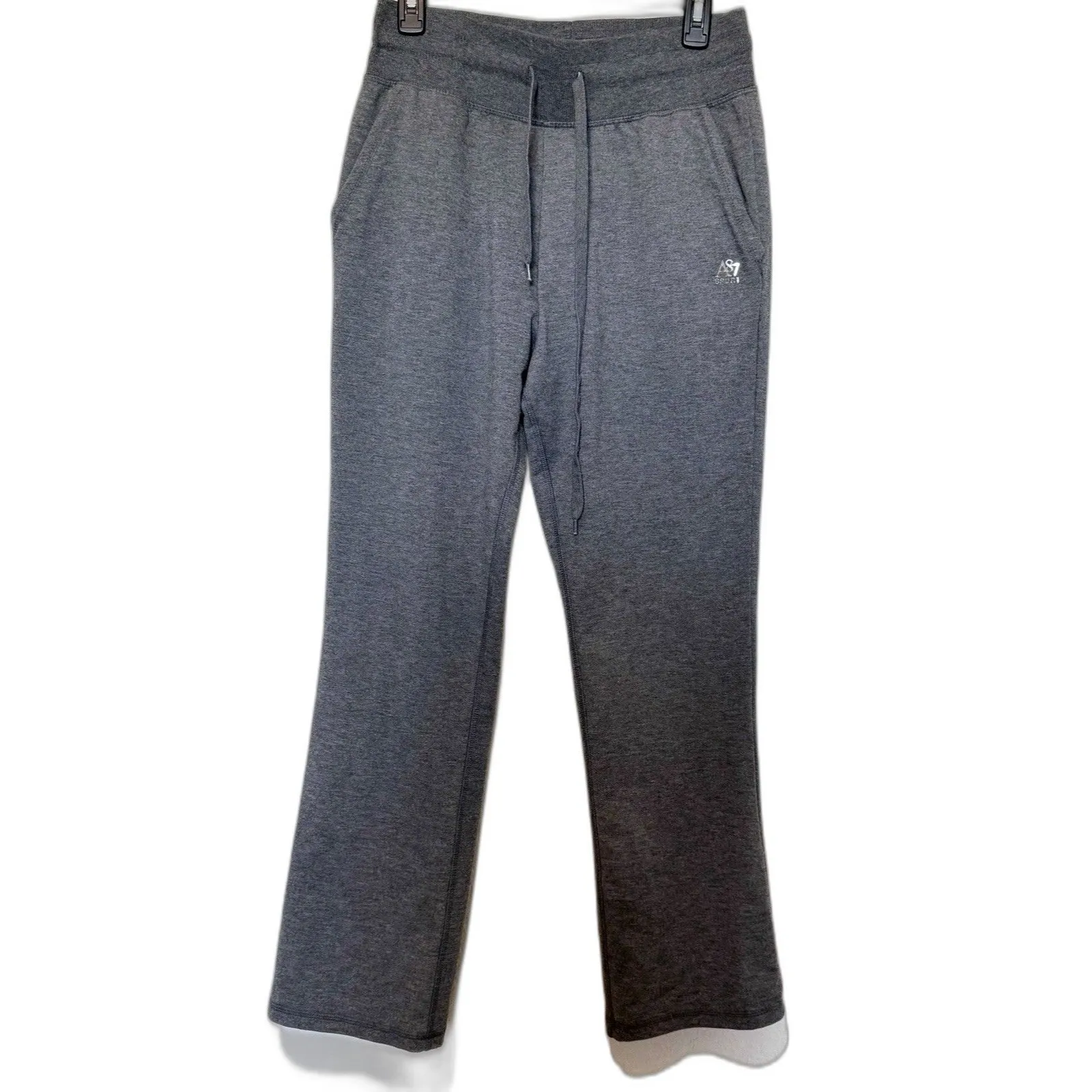 Y2K Aeropostale Sport Gray Flared Sweatpants Women Size Medium Drawstring - Image 2