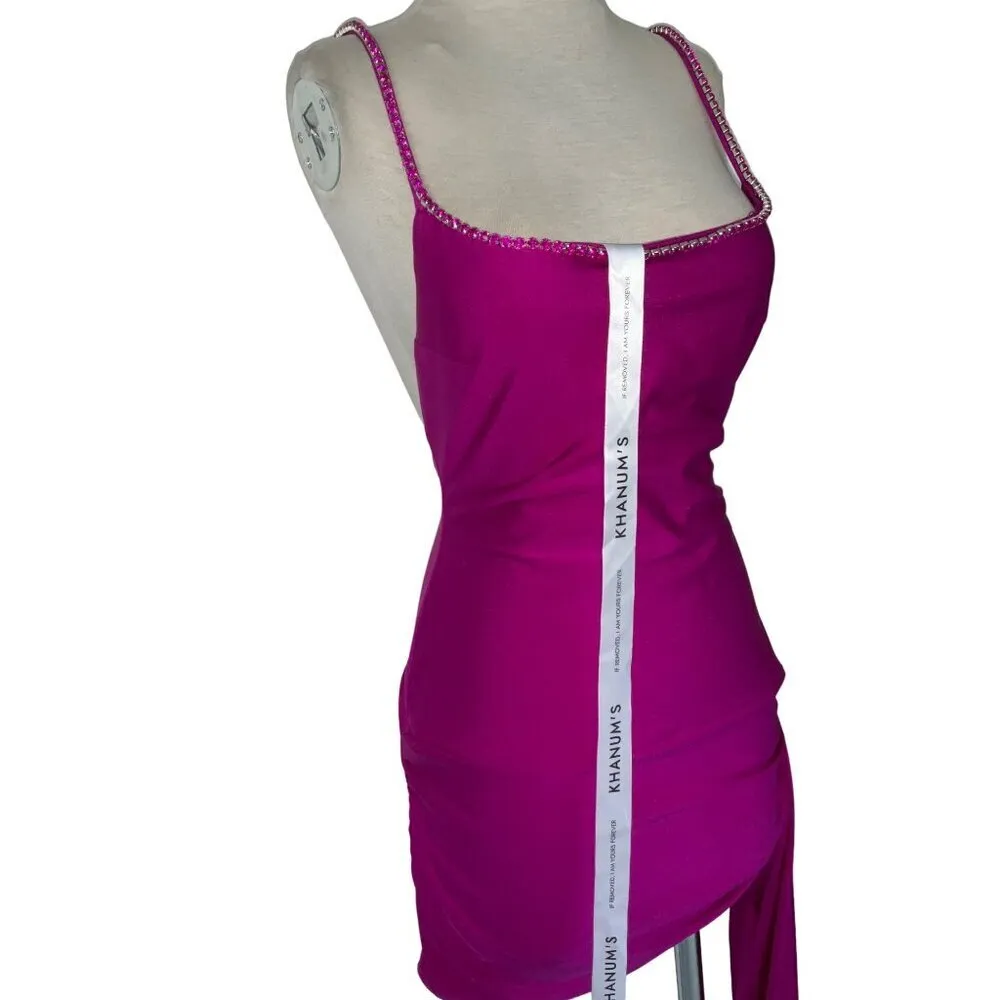 Khanums Sash Mini Dress in Barbie Pink Medium New Womens Crystal Cocktail - Image 7
