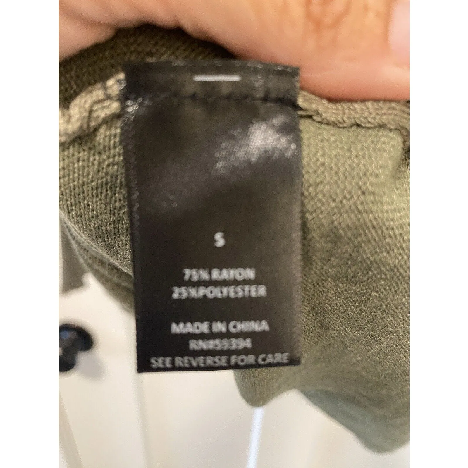 Solutions Olive Green Ruffle Front Trim Ov Sweater Size Small Oversized‎ NWT - Image 6