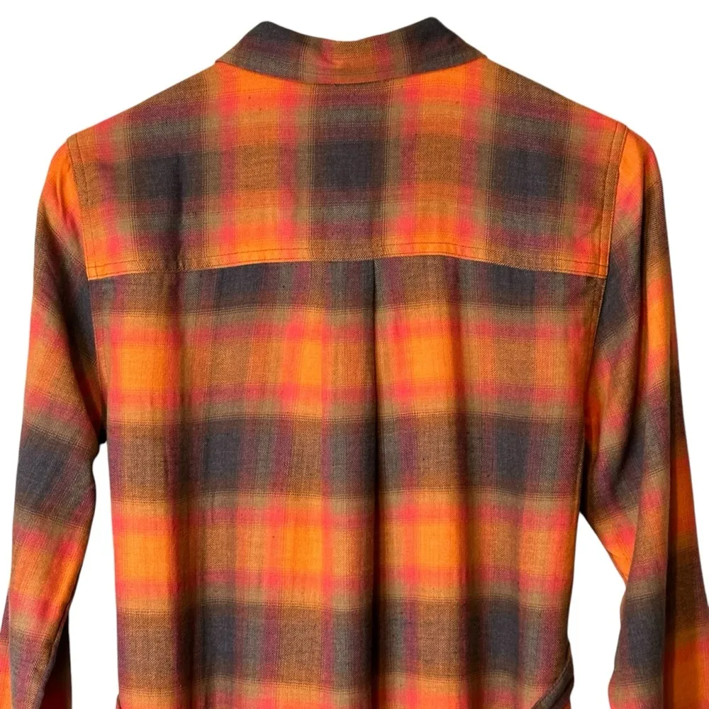 Toad&Co Re-Form Plaid Flannel Shirtdress Western Cowgirl NWT XS Monarch T1781908 - Image 10