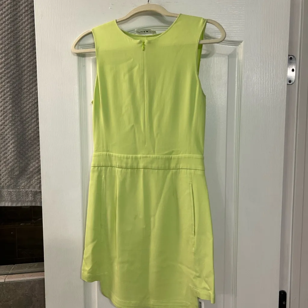 A.L.C. bright green asymmetric cutout sheath dress size 4 viscose preppy chic - Image 8