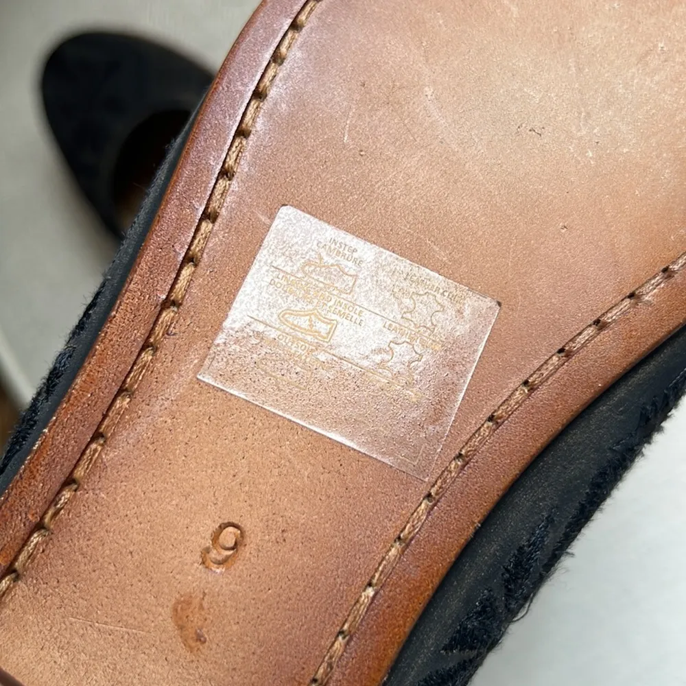 Musse & Cloud Kendal Flats Embroidery Piping Detail Leather Distressed Black 9 - Image 13