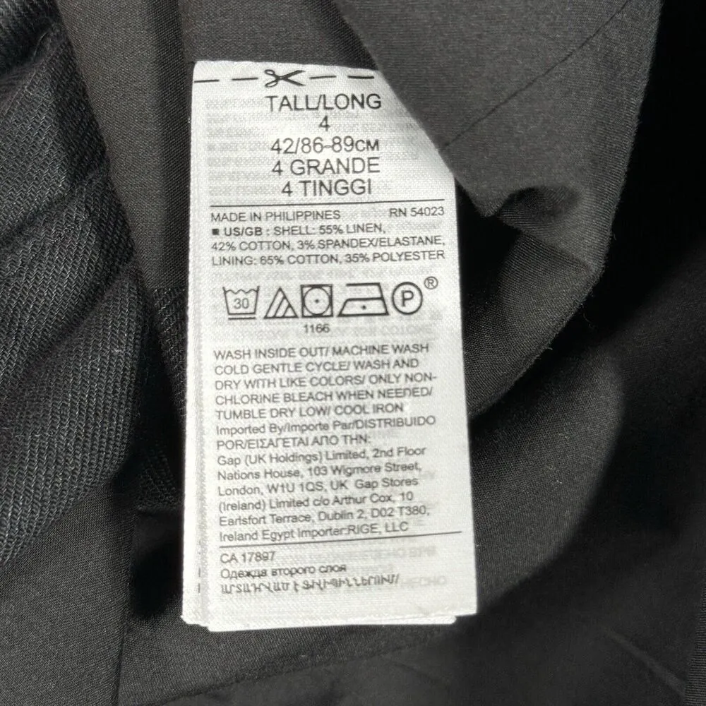 Banana Republic Blazer Womens 4 Tall Black Business Professional Preppy Academia - Image 6