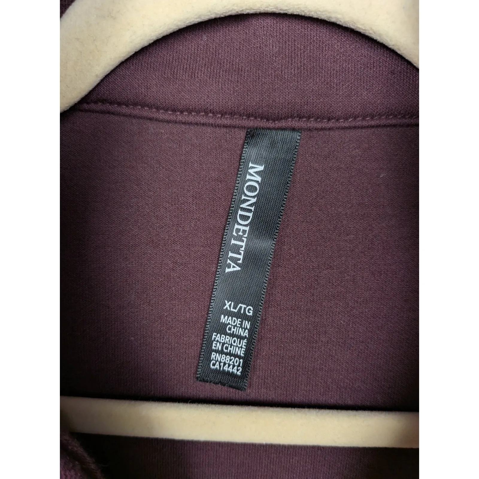 MONDETTA Dark Red Cocoon Open Cardigan Oversized Long Sleeve Pockets Women's XL - Image 3