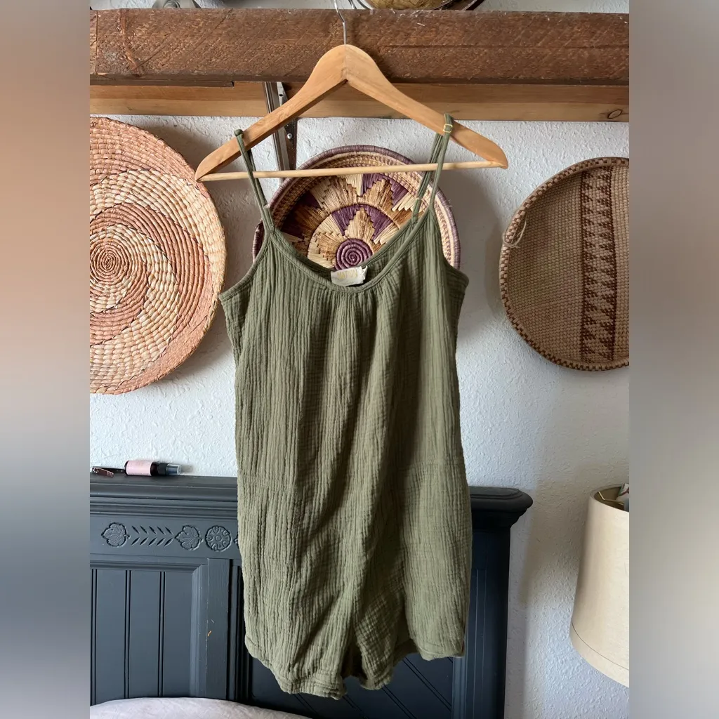 NATION LTD Mariah Easy Romper cotton green small - Image 9