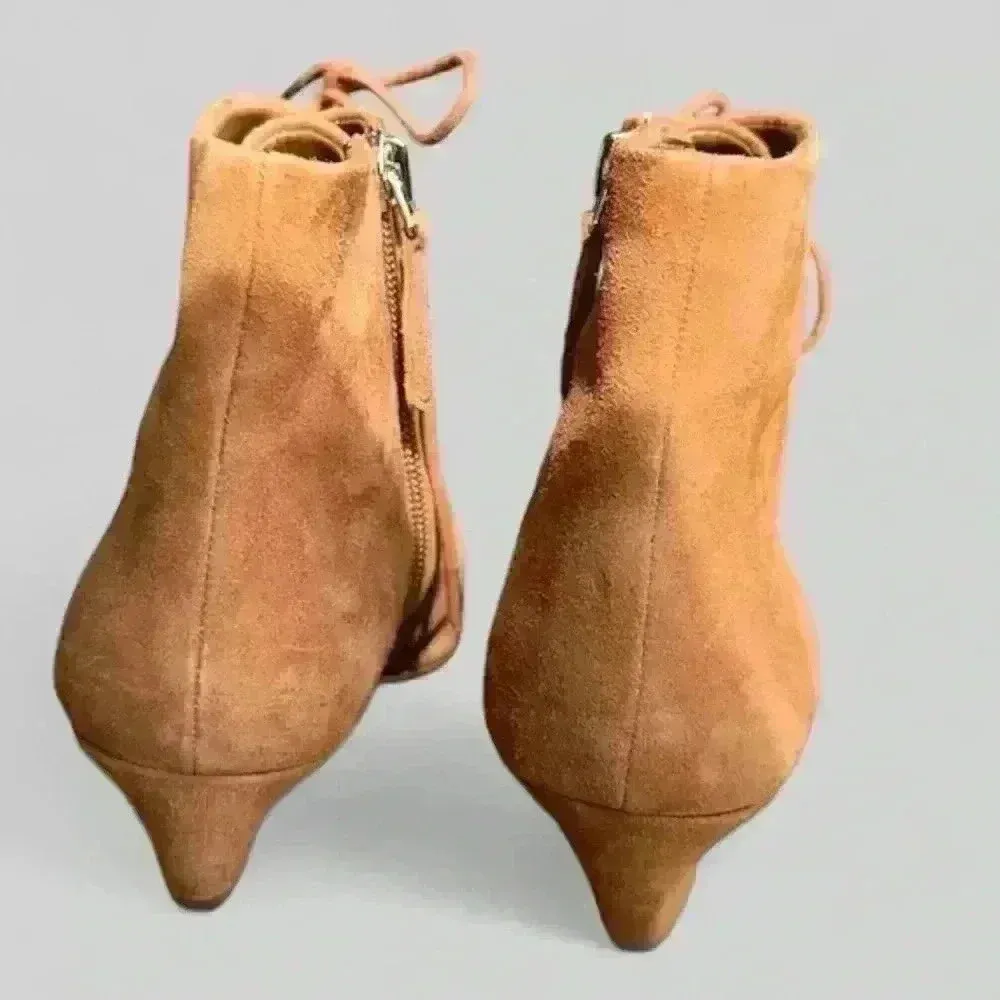 Nine West Shoes Women's 5.5 Beige Camel Tan Leather Yendira Ankle Bootie - Image 5