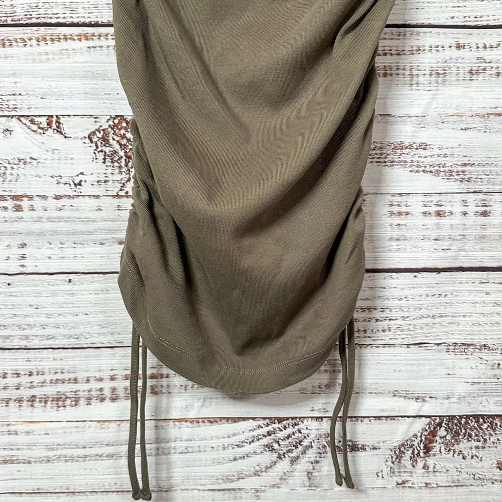 NEW with tags Good American Green Ruched Tank Mini Dress, NWT, Medium, MSRP $119 - Image 6