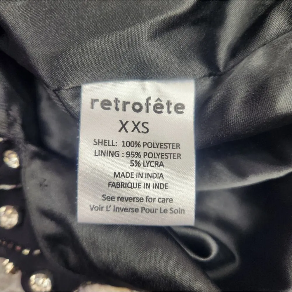 Retrofete Cosmos Black Dress Embellished Crystals Sleeveless Size XXS NWT - Image 13