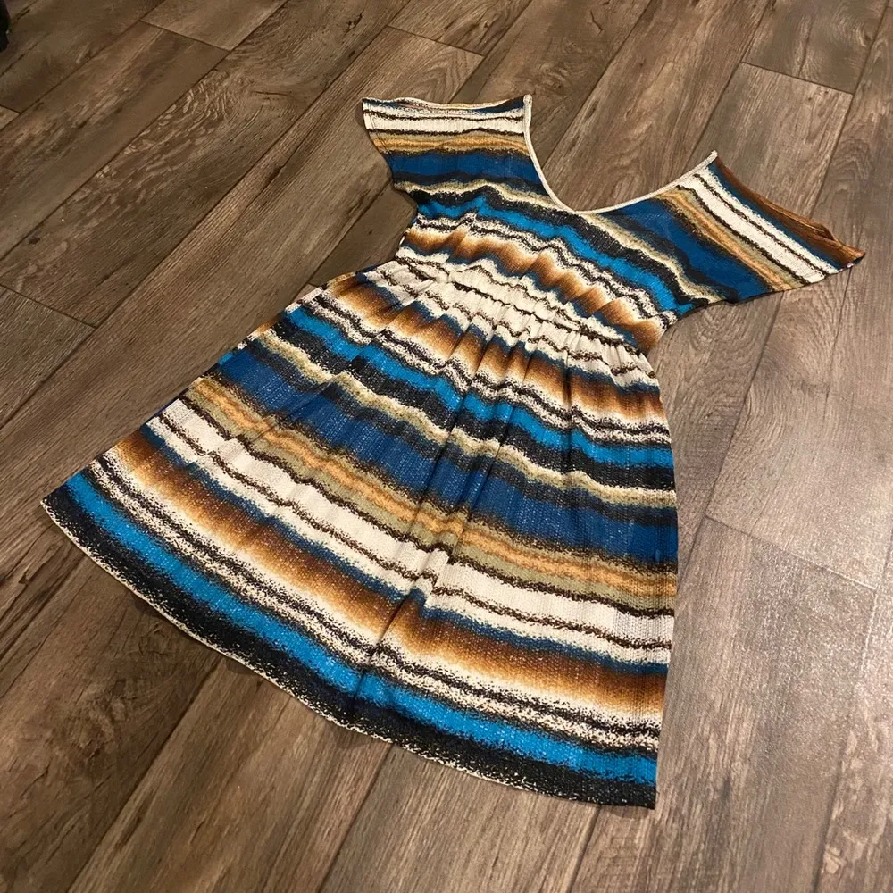 Earthy Striped Midi Dress by IZ Byer - Image 5