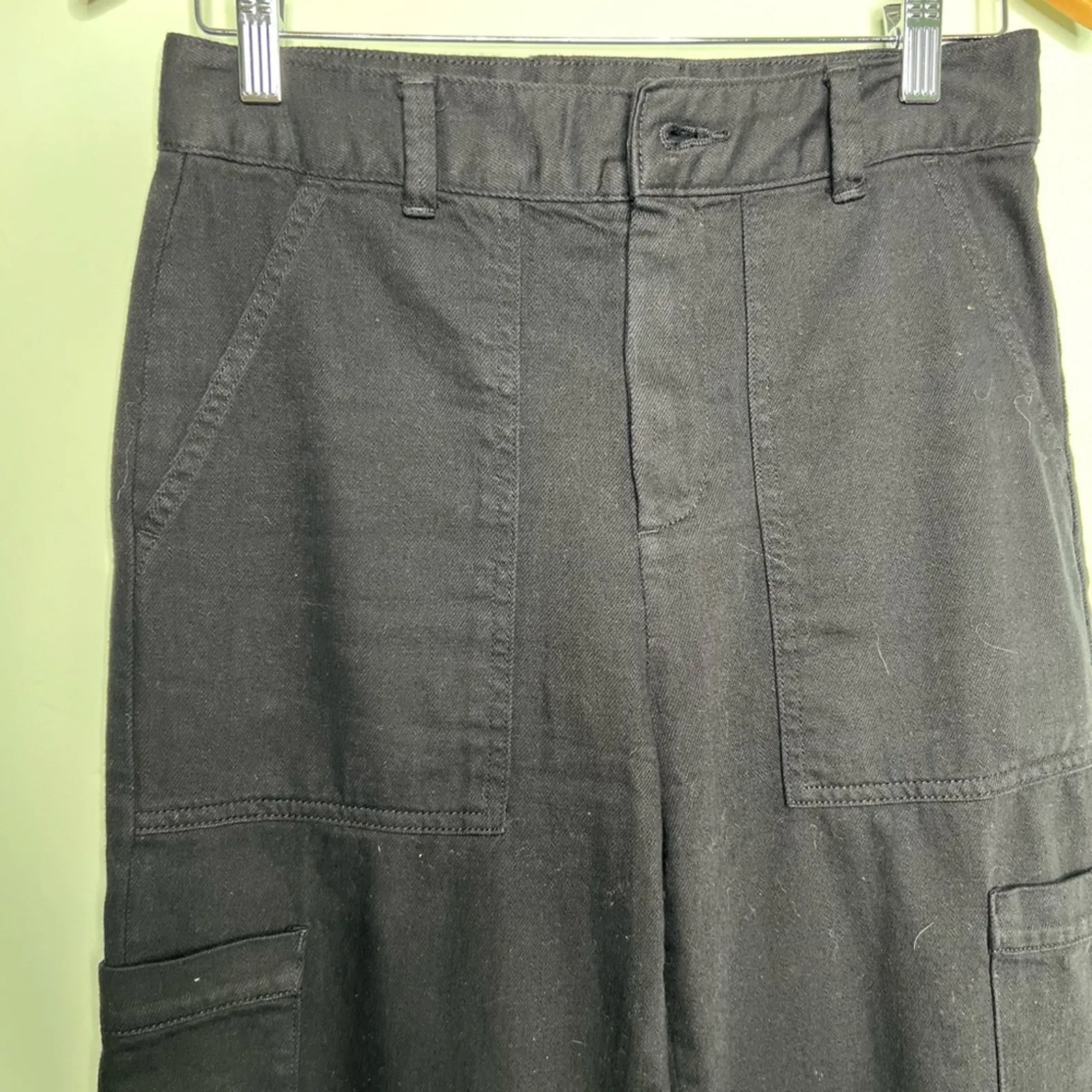 Banana Republic Black black barrel cut pant Tapered Leg Utility Pants Size 0 - Image 10